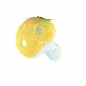 Loopies Spotted Mushroom Crunchy Crackle Dog Toy Teacup Size 3" Yellow